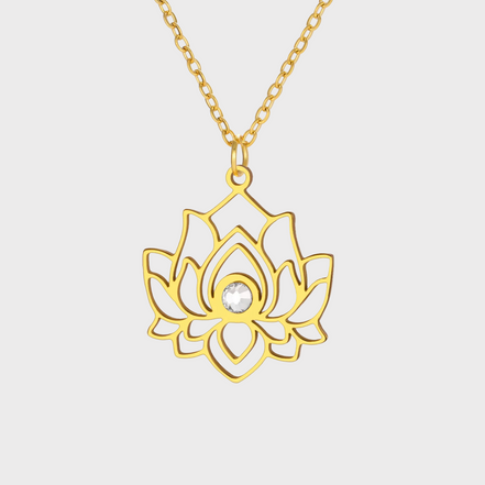 Lotus Flower Gold Necklace