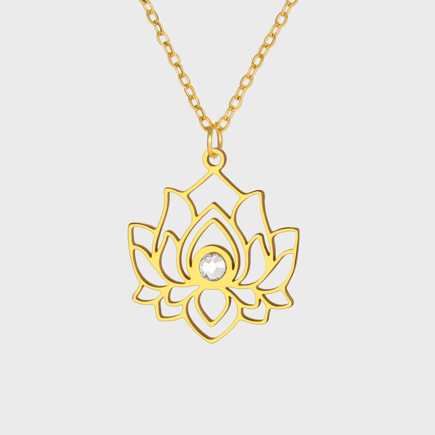Lotus Flower Gold Necklace