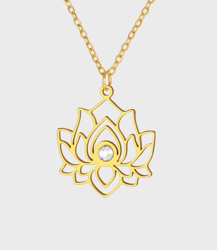 Lotus Flower Gold Necklace