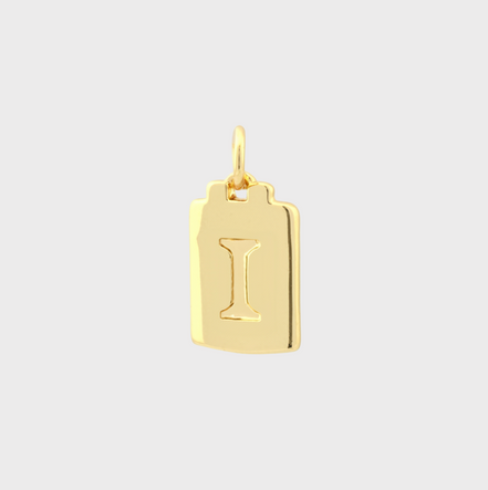 Gold Tag Letter Charm