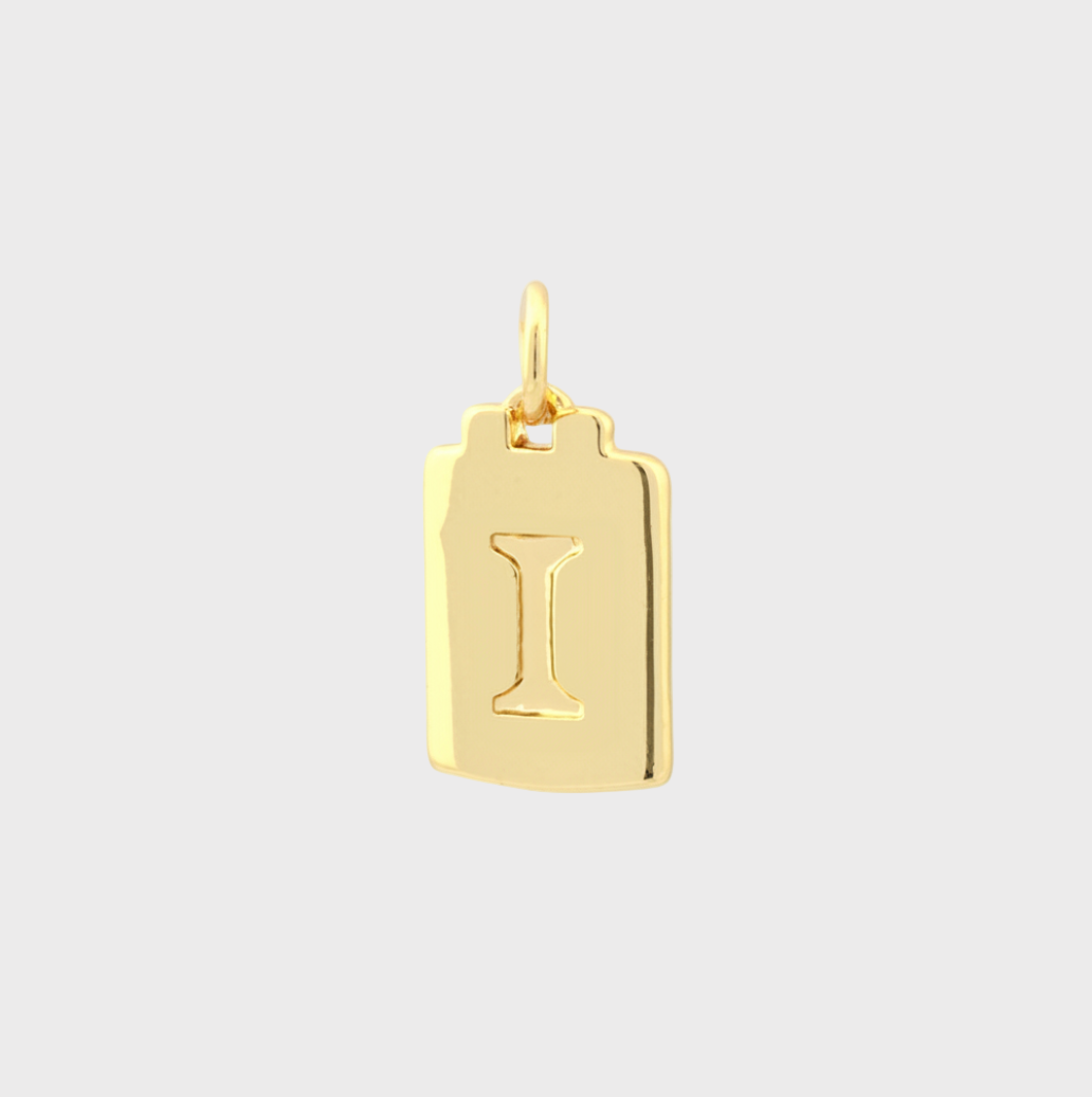 Gold Tag Letter Charm