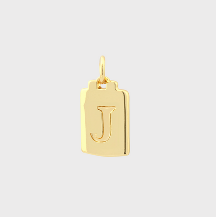 Gold Tag Letter Charm