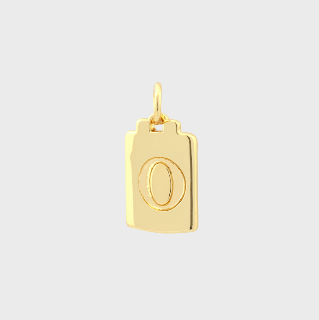 Gold Tag Letter Charm