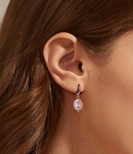 Ophelia Pearl Earrings - Silver