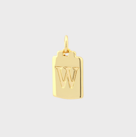 Gold Tag Letter Charm