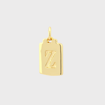 Gold Tag Letter Charm
